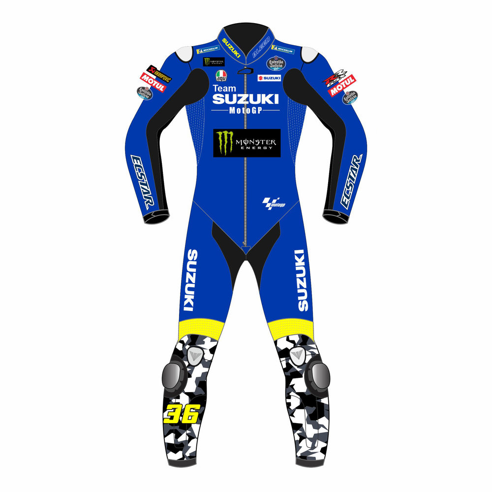 Joan Mir Suzuki Ecstar 2022 MotoGP leather racing suit back view