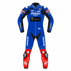 Alex Rins Suzuki Ecstar 2022 MotoGP leather racing suit back view