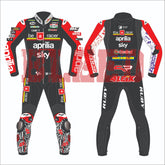 Aleix Espargaro Aprilia British GP 2024 MotoGP leather racing suit front view