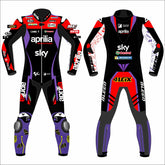 Aleix Espargaro Aprilia Racing 2024 MotoGP leather racing suit front view