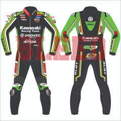 Alex Lowes Kawasaki Ninja 2024 WSBK leather racing suit front view