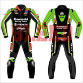 Axel Bassani Kawasaki Ninja 2024 WSBK leather racing suit front view