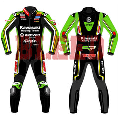 Axel Bassani Kawasaki Ninja 2024 WSBK leather racing suit front view