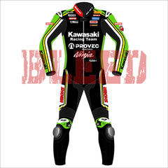 Axel Bassani Kawasaki Ninja 2024 WSBK leather racing suit back view