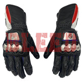 BMW Motorrad men motorcycle leather racing gloves front view