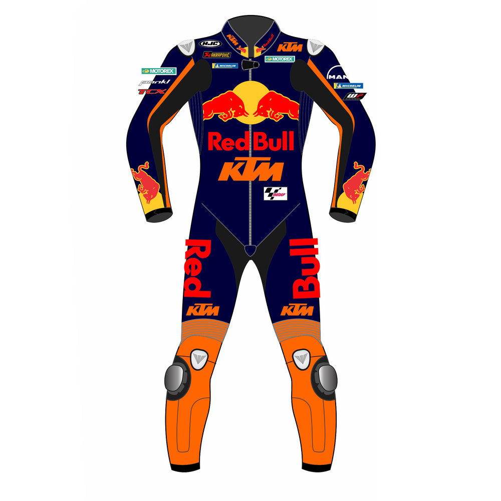 Brad Binder Red Bull KTM 2021 MotoGP leather racing suit back view
