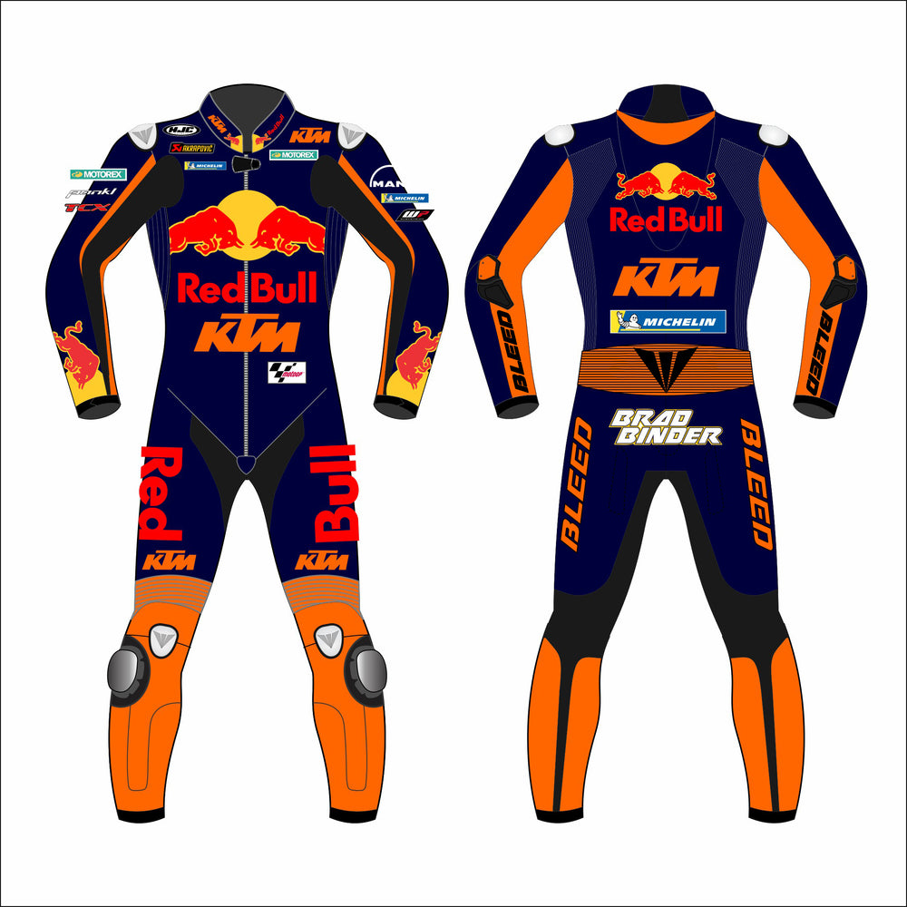 Brad Binder Red Bull KTM 2021 MotoGP leather racing suit front view