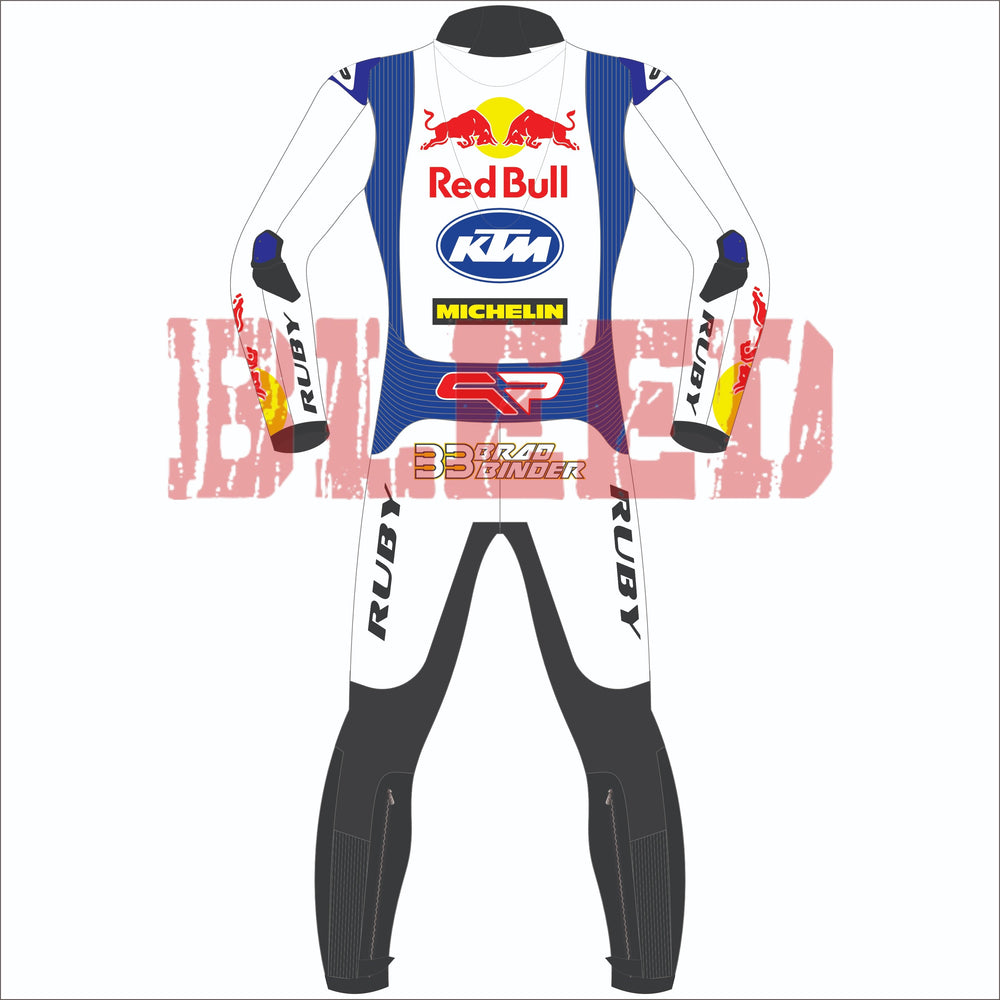 Brad Binder Red Bull KTM British GP 2024 MotoGP leather racing suit detail view