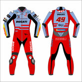 Fabio Di Giannantonio Ducati Gresini 2023 MotoGP leather racing suit front view