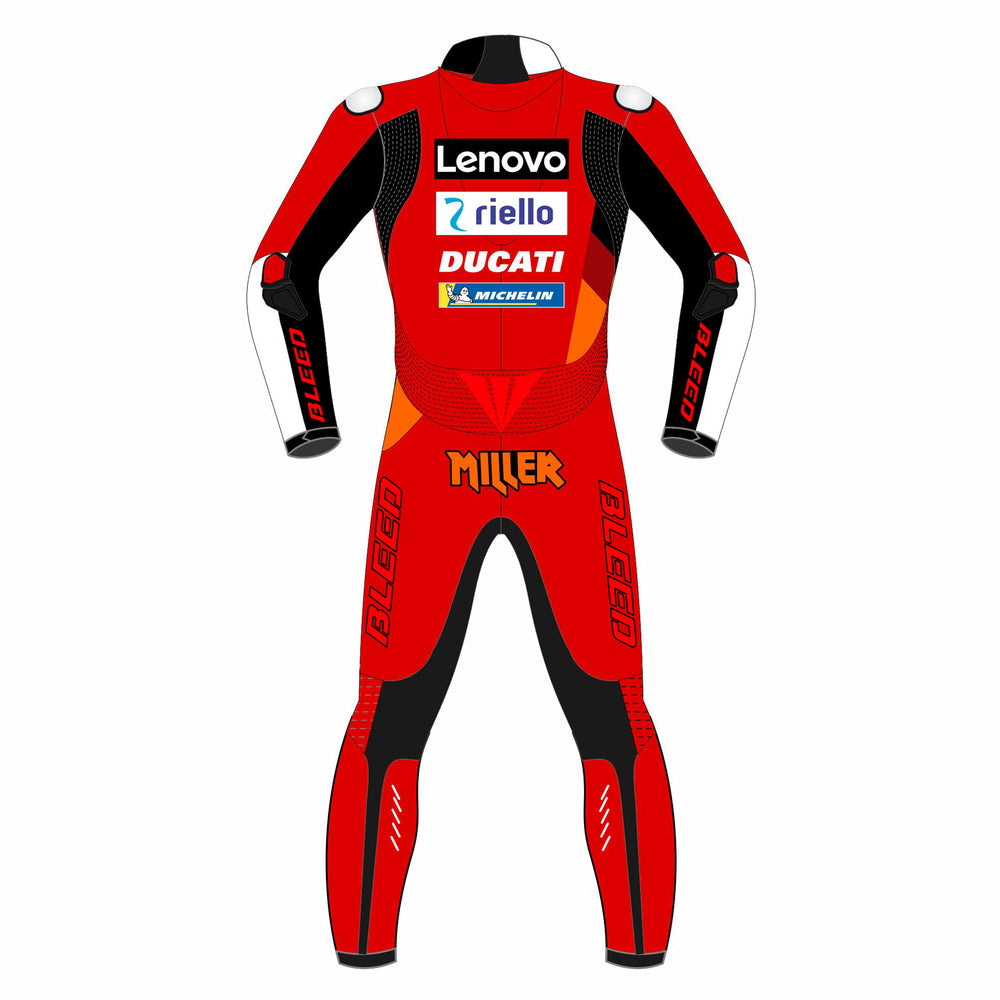 Jack Miller Red Bull KTM 2022 MotoGP leather racing suit detail view