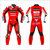 Francesco Bagnaia Ducati Lenovo 2021 MotoGP leather racing suit front view
