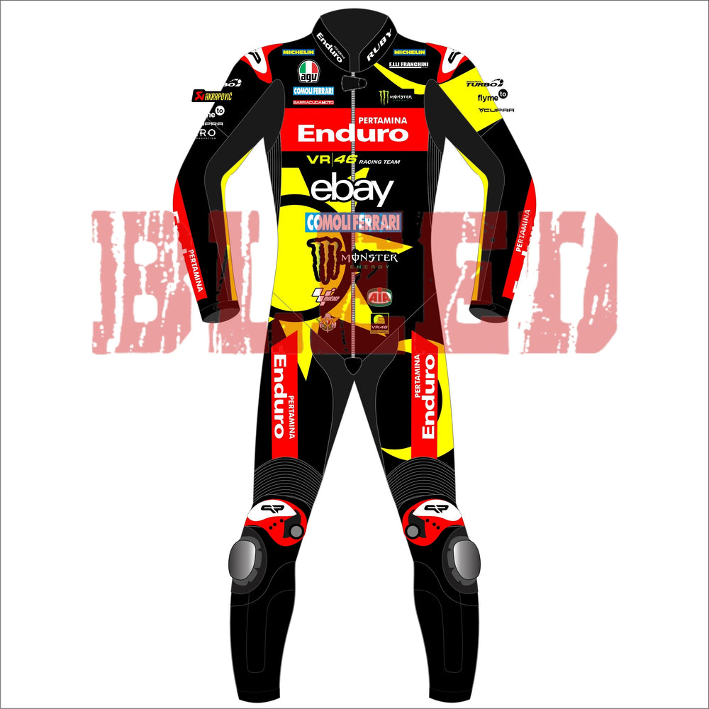 Fabio Di Giannantonio VR46 British GP 2024 MotoGP leather racing suit back view