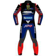 Fabio Quartararo Monster Energy Yamaha 2024 MotoGP leather racing suit detail view