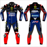 Fabio Quartararo Monster Energy Yamaha 2024 MotoGP leather racing suit front view