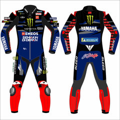 Fabio Quartararo Monster Energy Yamaha 2024 MotoGP leather racing suit front view