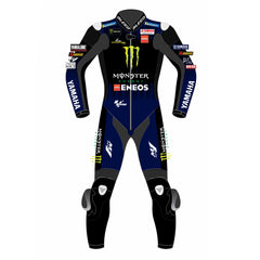Fabio Quartararo Monster Energy Yamaha 2021 MotoGP leather racing suit back view