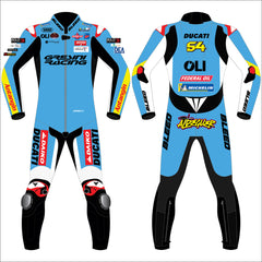 Fermin Aldeguer Ducati Gresini 2025 MotoGP leather racing suit front view