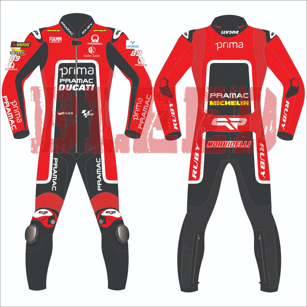 Franco Morbidelli Ducati Pramac British GP 2024 MotoGP leather racing suit front view