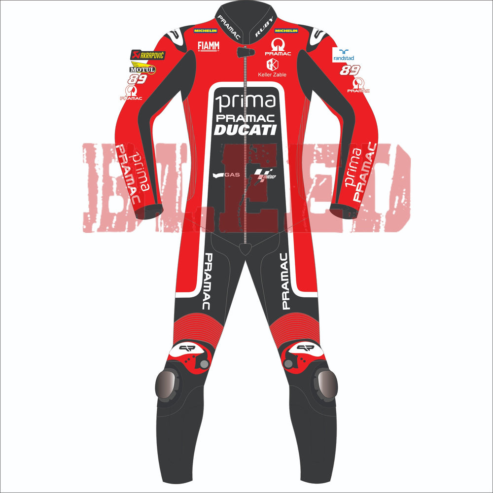 Franco Morbidelli Ducati Pramac British GP 2024 MotoGP leather racing suit back view