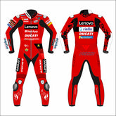 Francesco Bagnaia Ducati Lenovo 2022 MotoGP world champion leather racing suit front view