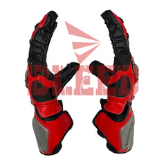 Aprilia RSV4 motorbike racing leather gloves pro series close up