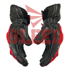 Aprilia RSV4 motorbike racing leather gloves pro series back view