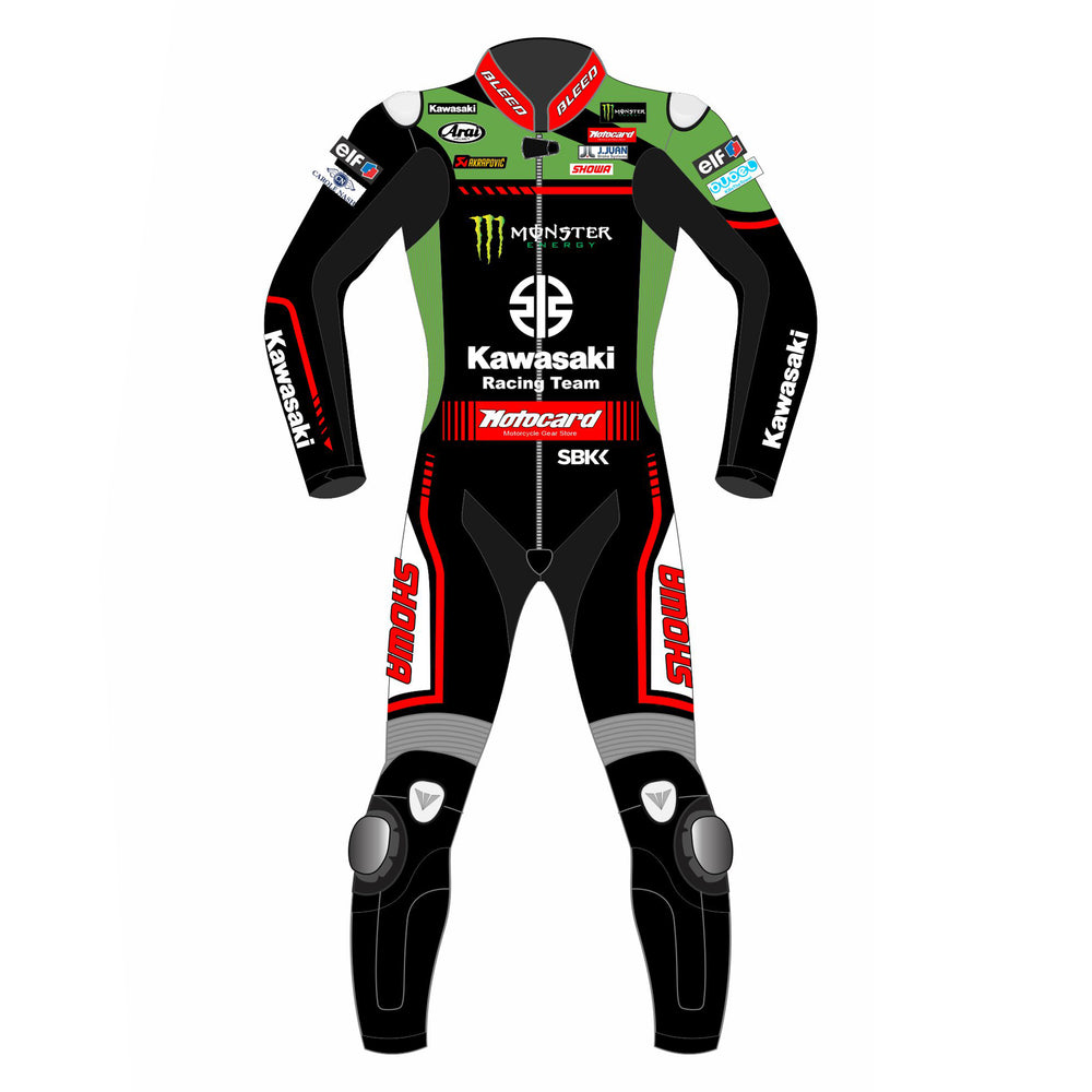 Jonathan Rea Kawasaki Ninja 2021 WSBK leather racing suit back view
