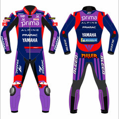 Jack Miller Yamaha 2025 MotoGP leather racing suit front view