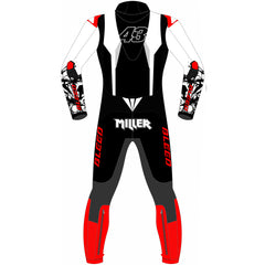 Jack Miller Yamaha Winter Test 2025 MotoGP leather racing suit detail view