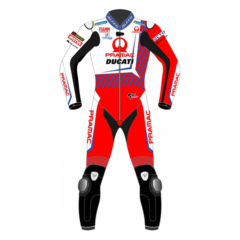Johann Zarco Ducati Pramac 2021 MotoGP leather racing suit back view