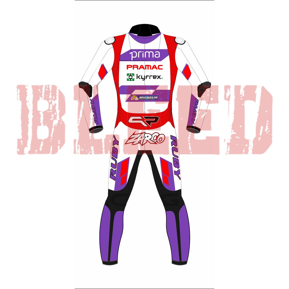 Jorge Martin Ducati Pramac 2023 MotoGP leather racing suit racing view