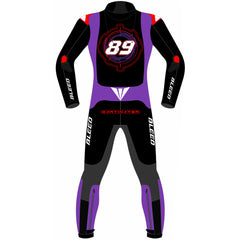Jorge Martin Aprilia Barcelona Winter Test 2025 MotoGP leather racing suit detail view