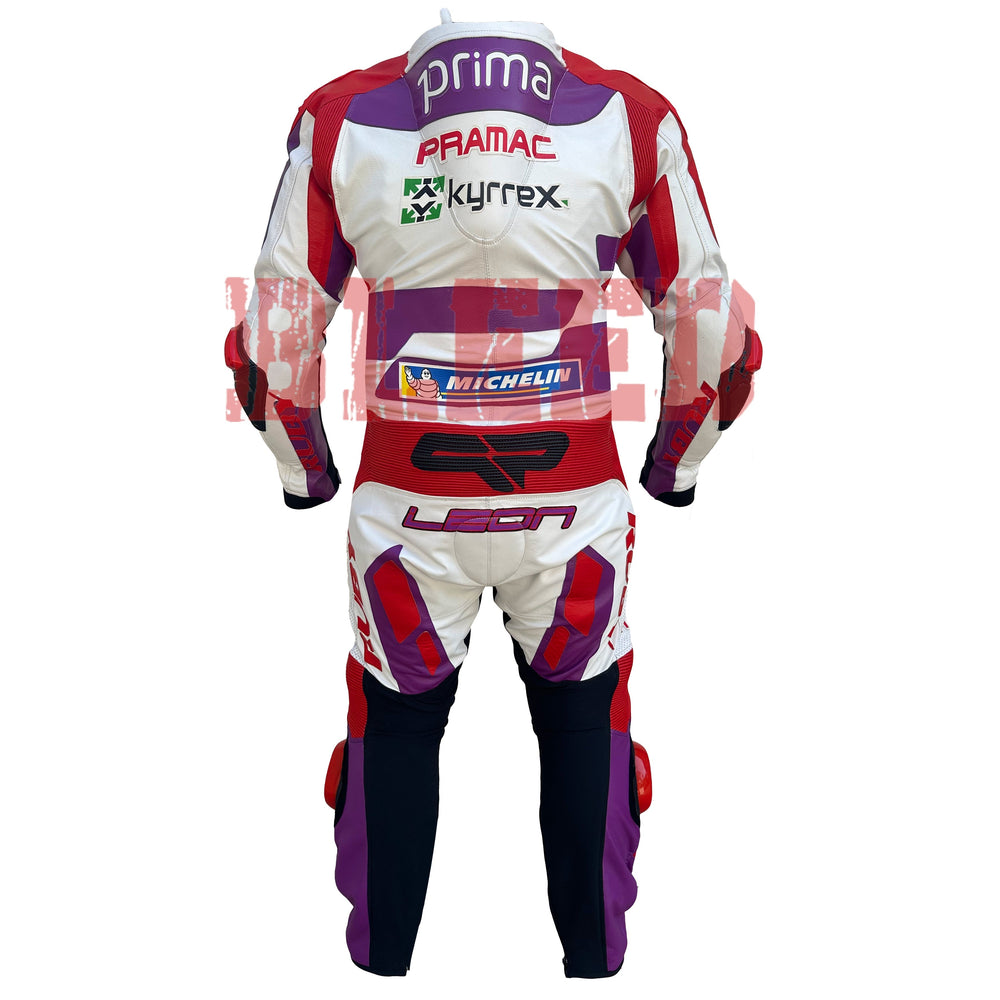 Jorge Martin Ducati Pramac 2023 MotoGP leather racing suit detail view 2