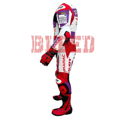 Jorge Martin Ducati Pramac 2023 MotoGP leather racing suit detail view
