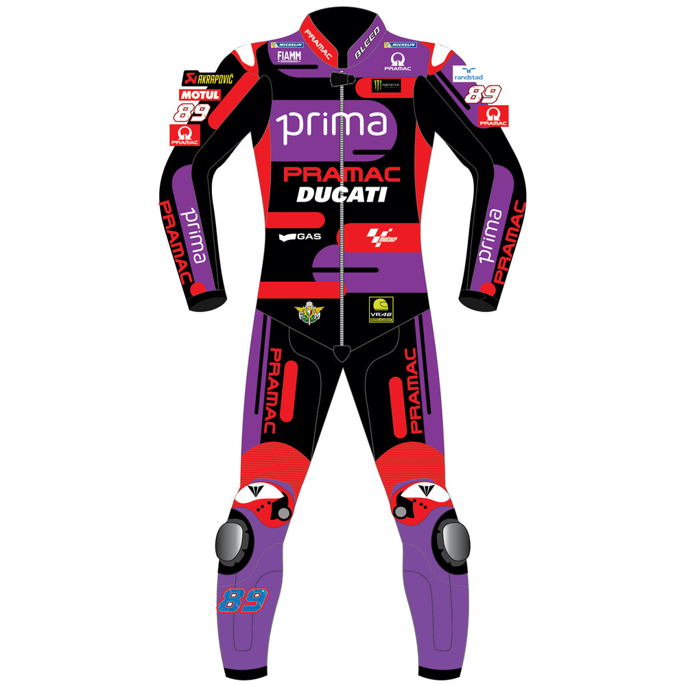 Jorge Martin Ducati Pramac 2024 MotoGP world champion leather racing suit back view