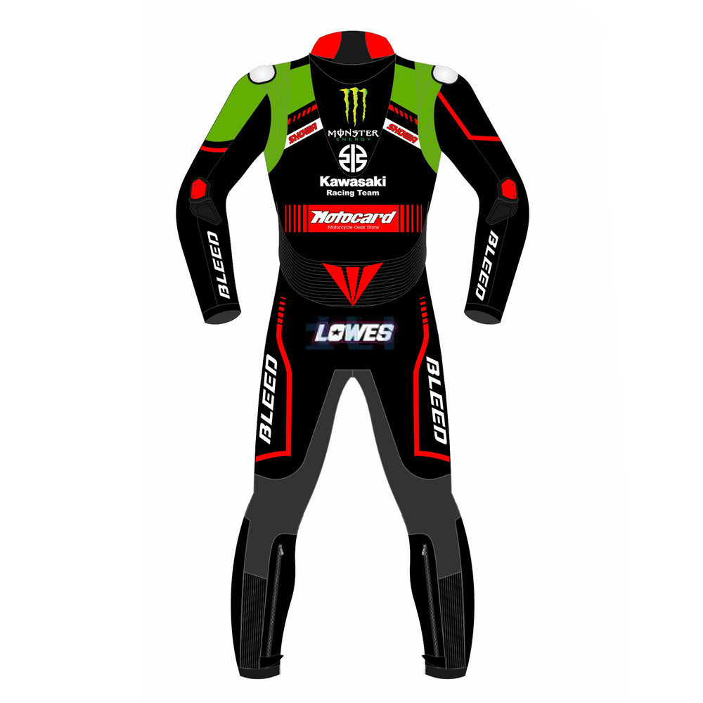 Alex Lowes Kawasaki Ninja 2021 WSBK leather racing suit detail view