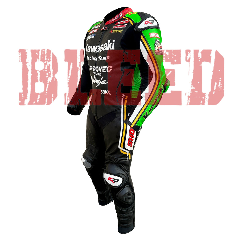 Kawasaki Ninja MotoGP leather racing suit back view