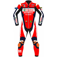 Luca Marini Honda Castrol 2025 MotoGP leather racing suit back view
