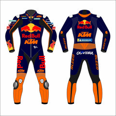 Miguel Oliveira Red Bull KTM 2021 MotoGP leather racing suit front view