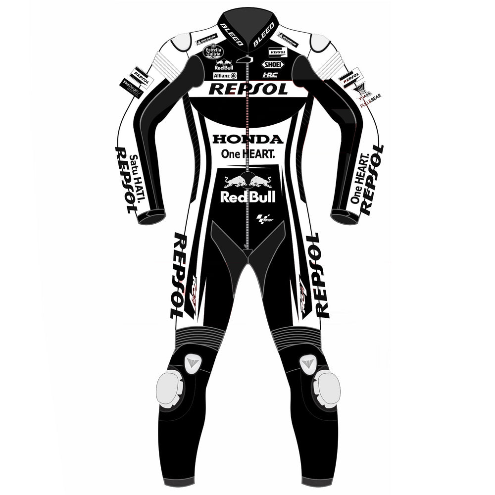 Marc Marquez Honda Winter Test 2023 MotoGP leather racing suit back view