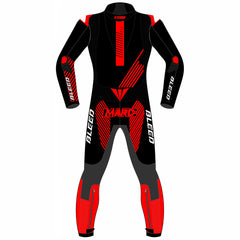 Marc Marquez Ducati Gresini Winter Test 2024 MotoGP leather racing suit detail view