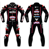 Marco Bezzecchi Aprilia Racing 2025 MotoGP leather racing suit front view