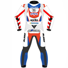 Miguel Oliveira Aprilia Trackhouse 2024 MotoGP leather racing suit detail view