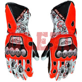 Nicky Hayden Honda Repsol motorcycle leather racing gloves front view
