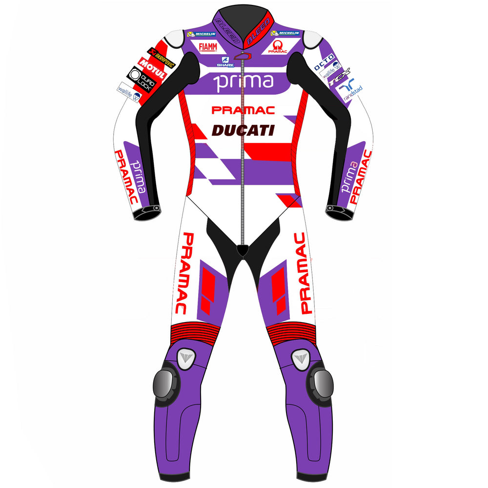 Johann Zarco Ducati Pramac 2023 MotoGP leather racing suit back view