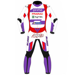 Johann Zarco Ducati Pramac 2023 MotoGP leather racing suit detail view