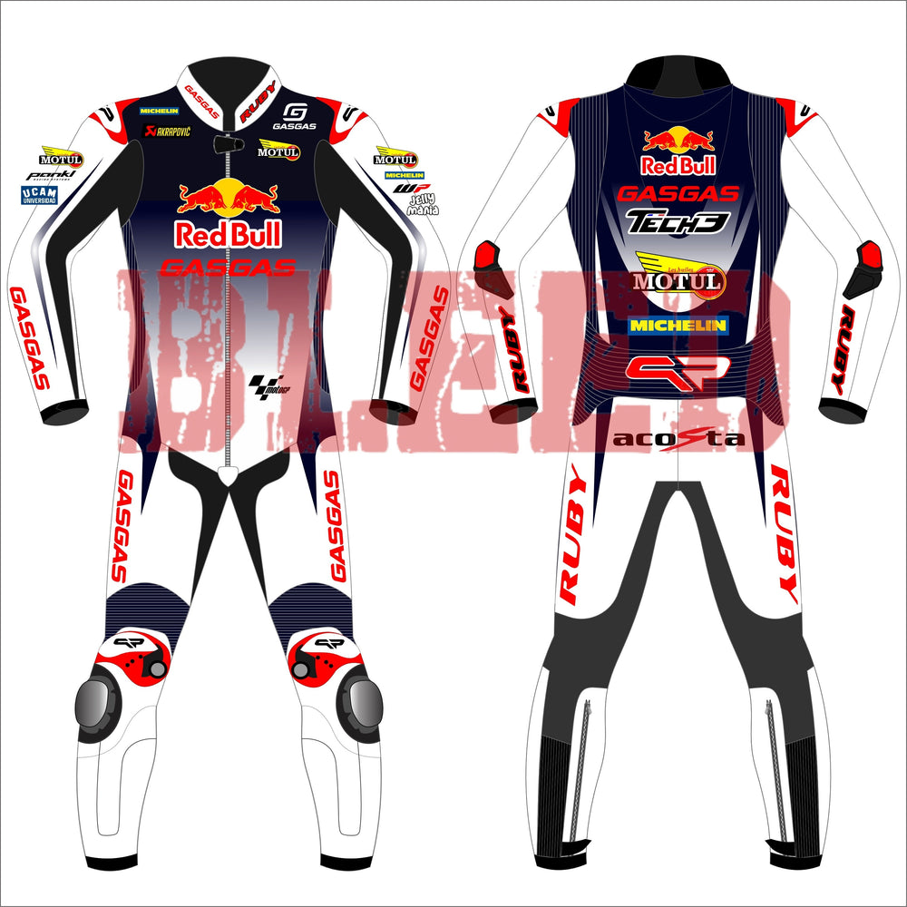 Pedro Acosta Red Bull GasGas British GP 2024 MotoGP leather racing suit front view