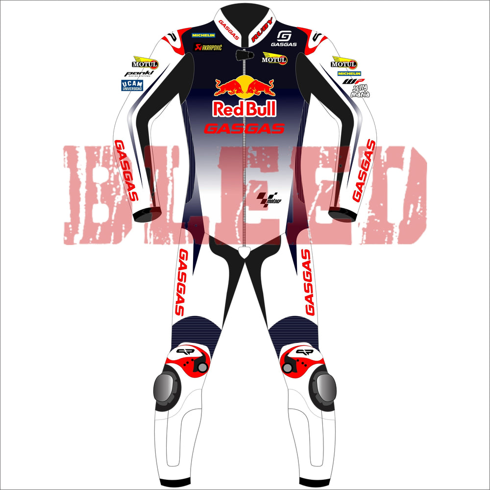 Pedro Acosta Red Bull GasGas British GP 2024 MotoGP leather racing suit back view