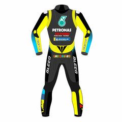 Valentino Rossi Petronas Yamaha 2021 MotoGP leather racing suit detail view