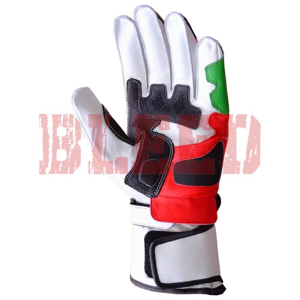 Tom Sykes Kawasaki Ninja motorbike leather racing gloves detail view